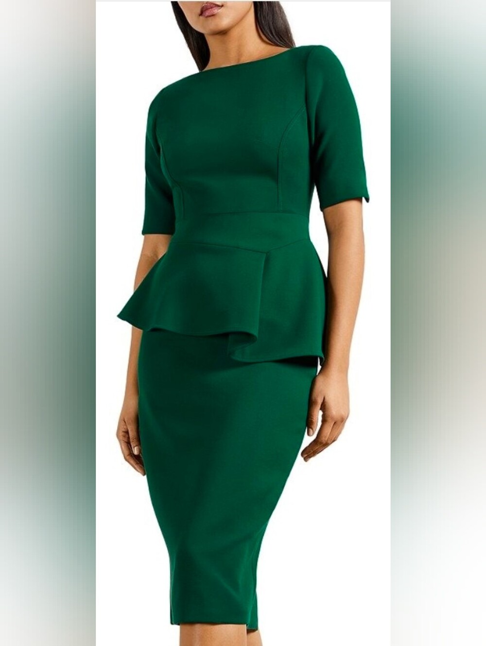 Ted Baker London Emerald Green Peplum Sheath Dress